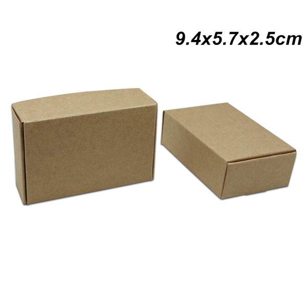 9.4x5.7x2.5cm 50PCS Brown Craft Paper Birthday Gifts Boxes for Candy Cake Handmade Soap Storage Boxes Kraft Paper Pack Box for Jewelry Pearl