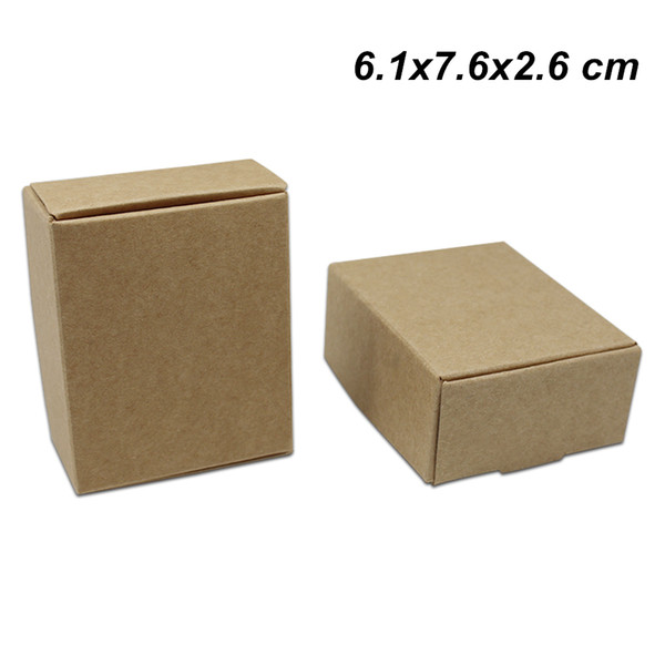 50 Pcs Lot 6.1x7.6x2.6 cm Kraft Paper Gifts Box Jewelry Pearl Art Handmade Soap Paper Crafts Cookies Chocolate Package Storage Box for Party