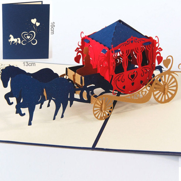 3D Pop Up Greeting Cards With Envelope Laser Cut Post Card For Birthday Christmas Valentine' Day Party Wedding Decoration