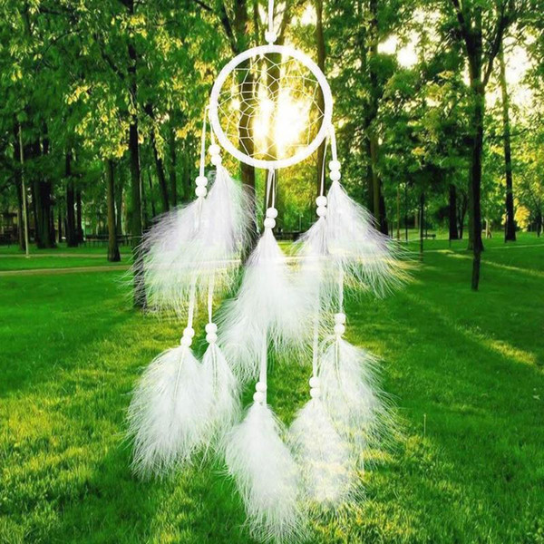 Wind Chimes Handmade Indian Dream Catcher Net With Feathers Wall Hanging Dreamcatcher Craft Gift Home Decoration