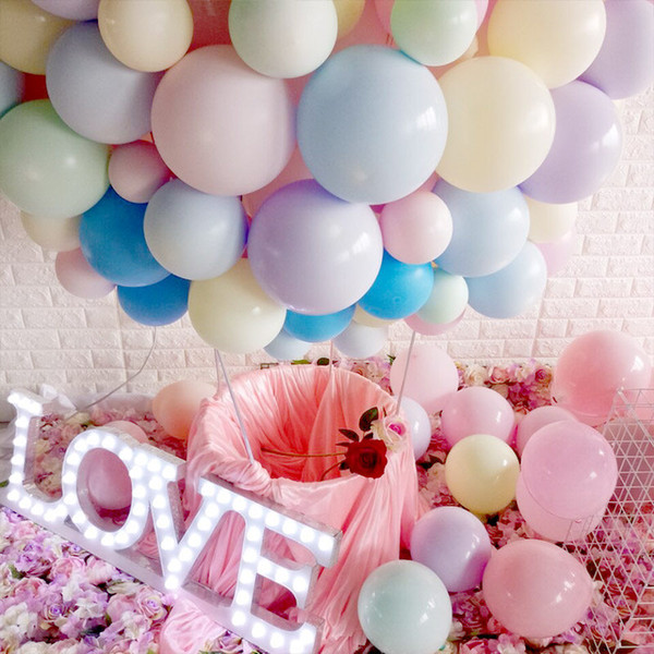 2019 New Macarons Color Double Layer Latex Round Inflatable Balloon For Birthday Party Decoration/Wedding/Engage Freeshipping