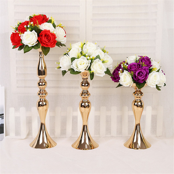 Wedding props golden mermaid trumpet candlestick home decoration ornaments wedding road lead main table vase supplies