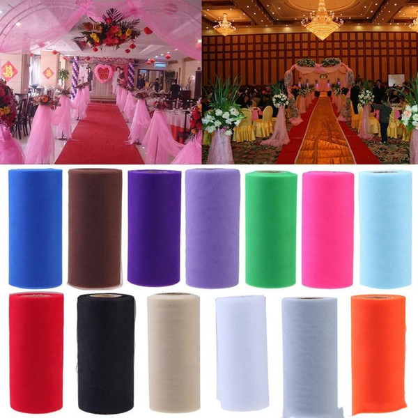 6inch Colorful Tulle Roll Paper Wedding Decoration Spool Craft Birthday Party Baby Shower Wedding Home Decor Supplies