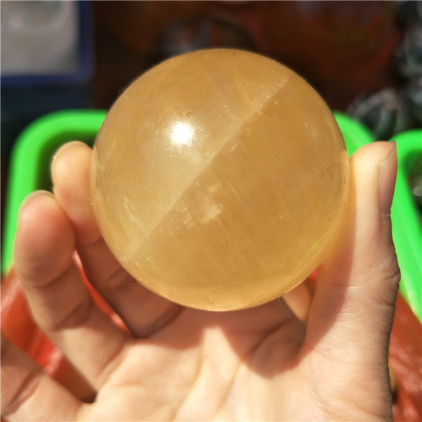 2 pieces 4-5cm Natural Citrine Calcite Quartz Crystal Sphere Ball Healing orange iceland stone sphere crystal sphere cheap price