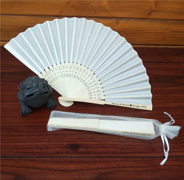 Personalized Luxurious Silk Fold hand Fan Gift bag +Party Favors/wedding Gifts+printing