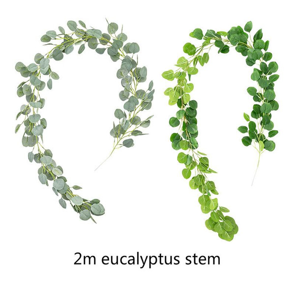 2m Artificial Gerland 148 leaves Artificial Eucalyptus More Leaves Vine Fake Greenery Garland Wedding Party Decoration Wedding Favors