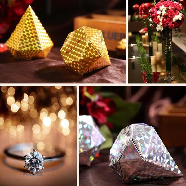 5 colors--100pcs colorized Diamond shaped Candy Box Wedding Gift Jewelry DIY Favour Boxes Sweet Gift Box