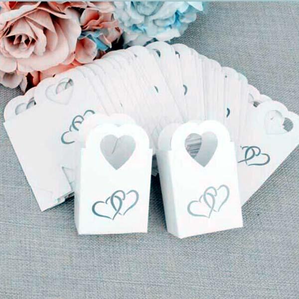 100pcs/lot white or Back colors Creative Sweets Love heart Candy Box Wedding Favor boxes Packaging Box souvenirs