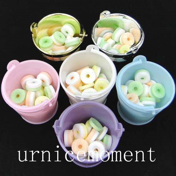 7 Colors--24pcs/lot individuation Mini colorized plastic bucket candy box Wedding Supplies gift boxes decorative buckets