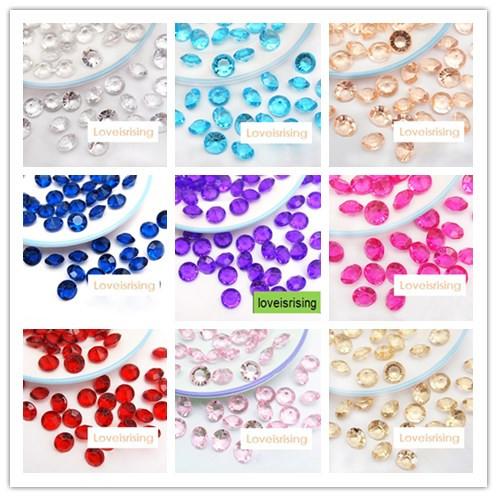 18 Colors pick-- 4Carat 10mm Acrylic Beads Diamond Confetti For Wedding Favors Table Scatter Wedding Party Supplies