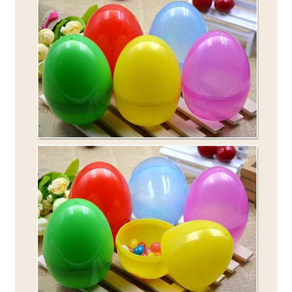 30pcs/lot Colorful Easter Eggs 8X5.5cm big size mixed colors egg box holder plastic egg shape candy boxes DIY handmade toys