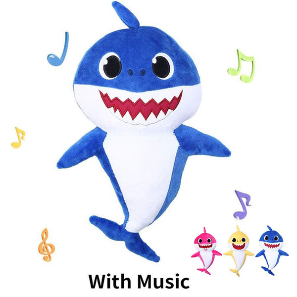 3 Colors Light Music Baby Shark 30cm Cute Animal Plush Baby Toy Singing Song Children LED Dolls Party Favor 6pcs