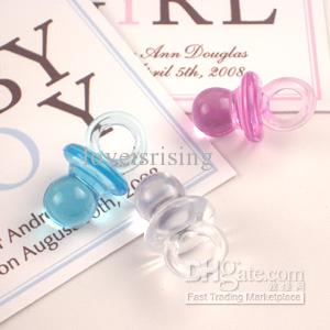 Free shipping-100pcs Clear Color Mini Acrylic Baby Pacifier Baby Shower Favors~Cute Charm