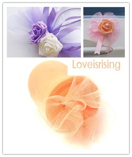 18 colors You pick-- 6'' x 100 Peach Yards Tulle Rolls Spool For Wedding&Birthday Party Decoration Supplies Wedding Car Decor