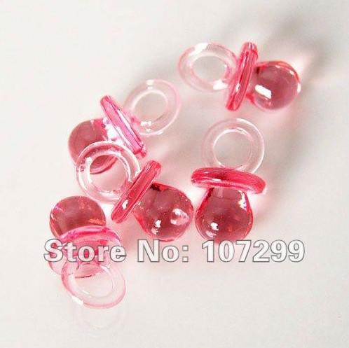 Free shipping-100pcs Mini Acrylic Clear Red Baby Pacifier Baby Shower Favors~Cute Charm-New Arrival