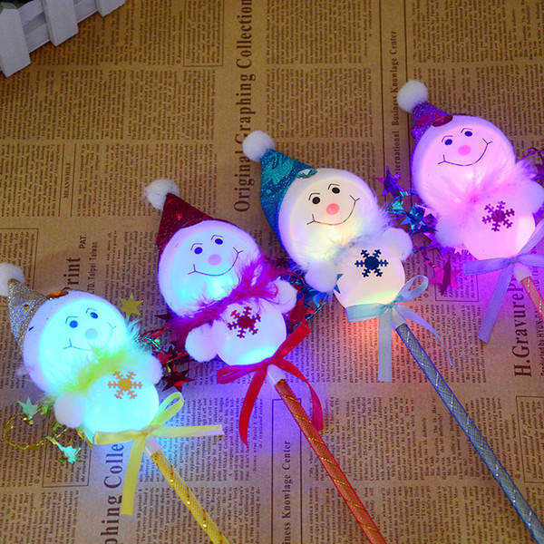 Christmas toy Snowman stick with light cute glow stick creative handheld fairy stick children's party Christmas gift