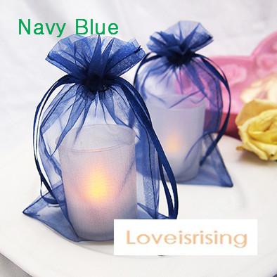 16 colors Pick--100pcs Navy Blue 10*15cm Sheer Organza Bag Wedding Favor Supplies Gift/Candy Bag