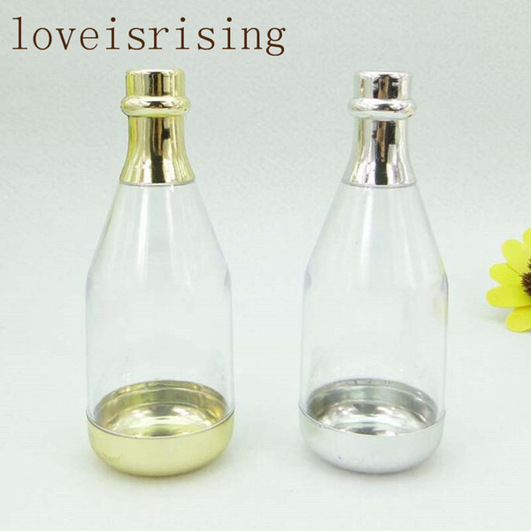 20pcs Gold Or Silver Champagne Bottle Wedding Candy Boxes Candy Jars Wedding Favors And Gifts baby shower souvenirs