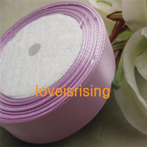 Free Shipping-100 Yards (300 ft) 1'' (25mm) Single Face Lavender/Purple/Ivory Color Satin Ribbon Wedding Party Favor Wedding Accessories