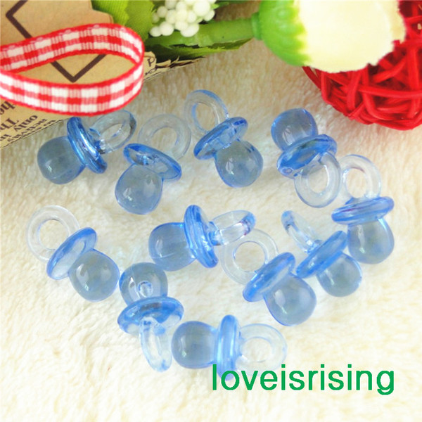 Free shipping--500pcs Mini Acrylic Clear Light Blue Baby Pacifier Baby Shower Favors~Cute Charms ~cupcake decorating