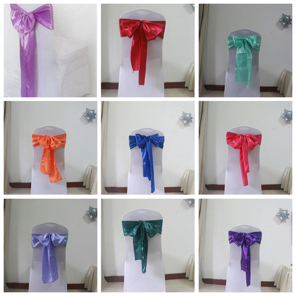 Wedding Chair Bows Knot Decoration Chair Back Flowers Butterfly Ties For Banquet Wedding Party Chairs Back Decoration 15 colors YFA236