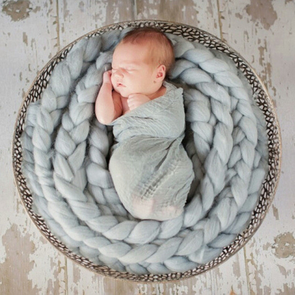 Newborn Blankets Baby Twist Rope Photography Props Baby Girls Boys Twist Braids Blanket 12 Colors Baby Birthday Photo Prop Tools YFA240