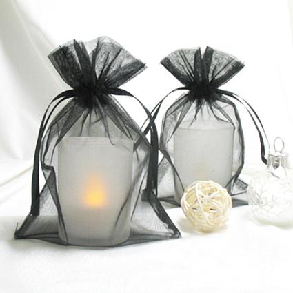 17 colors Pick--Black Organza Drawstring Gift Bags 10cmx15cm (4