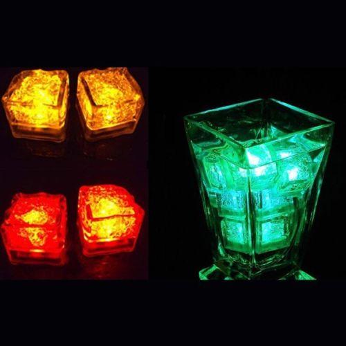 Free Shipping-- 48PCS/lot 5 colors Waterproof LED Light Ice Cube Flameles Lamp Wedding Party Decoration