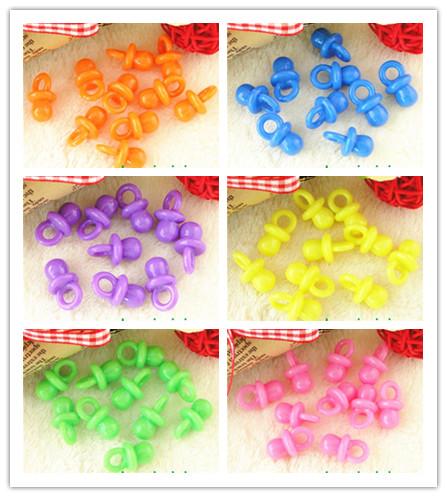 6 Colors Solid style of Choice--200pcs/lot Mini Acrylic beads Baby Pacifier Baby Birthday party Decor wedding Cupcake DIY Decor