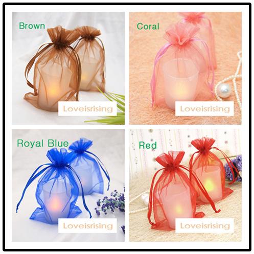 17 colors Pick-- 50pcs/lot 10X15cm Sheer Organza Drawstring Jewelry Pouches Party Wedding Favor Packaging Candy Wrap Square Gift Bags