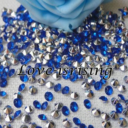 30% Off-1000pcs 4.5mm Royal Blue With Silver Plated Diamond Confetti Acrylic Bead For Wedding Party Decoration New Arrivals