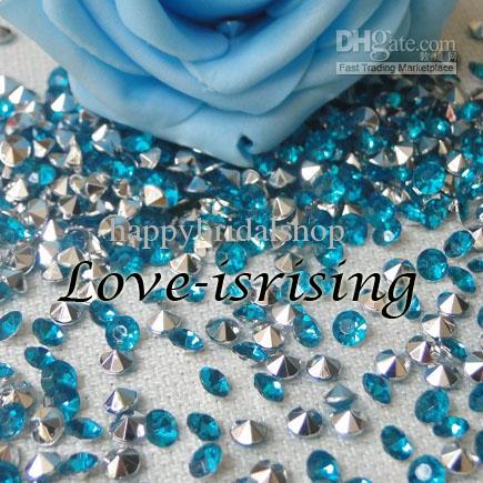 30% Off-1000pcs 4.5mm Light Teal Blue With Silver Plated Diamond Confetti Acrylic Bead For Wedding Party Decoration New Arrivals