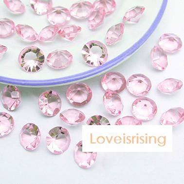 18 Colors Pick--500pcs 10mm (4 Carat) Pink Color Diamond Confetti Faux Acrylic Bead Table Scatter Wedding Favors Party Decor--Free Shipping