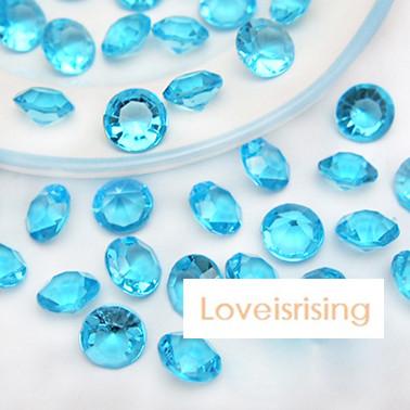 18 Colors--1000pcs/lot 10mm (4 Carat) Aqua Blue Diamond Confetti Faux Acrylic Bead Table Scatter Wedding Favors Party Decor--Free Shipping