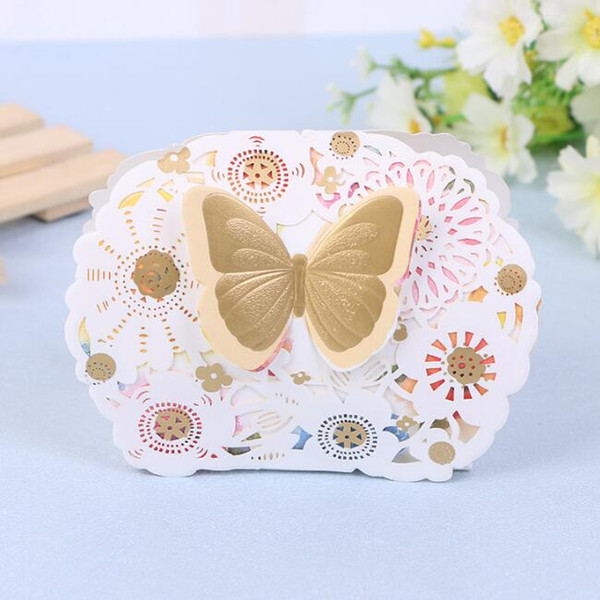 Lowest Price--50Pcs/Lot Elegant Romantic Butterfly Candy Box Gift Boxes Party Event Supplies Decoration Laser Cut Wedding Paper Favor Boxes