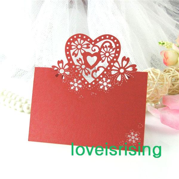 7 Colors U Pick--50pcs Laser Cut Place Cards Wedding Name Cards For Wedding Party Table Decoration