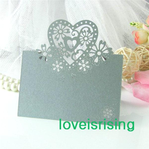 7 Colors U Pick--100pcs/Lot cutout beautiful seats card Place Card Holder Name Number Table Place Wedding Party Favors Table Decoration