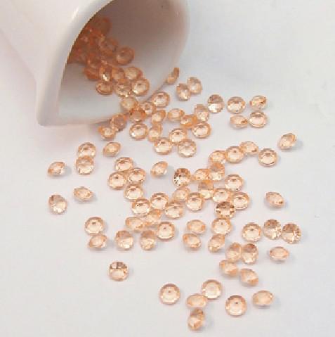 Free Shipping-5000pcs 4.5mm (1/3 Carat) Peach Faux Acrylic Bead Diamond Confetti Table Scatter Wedding Favors Party Decoration