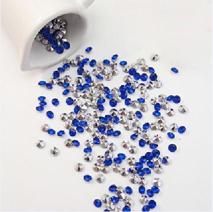 5000pcs 4.5mm (1/3 Carat) Dark Blue With Silver Plated Faux Acrylic Bead Diamond Confetti Table Scatter Wedding Favors Party Decor