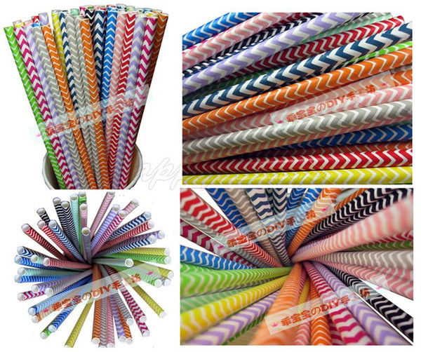 Via Fedex/EMS, Choose Colors Paper Drinking Straws Polka Dot Chevron Stripe Star For Party Decoration, 10000PCS