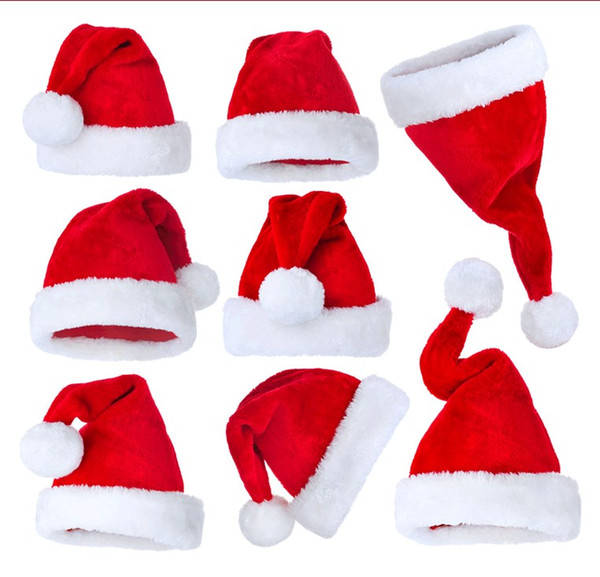 2018 New Christmas Supplies Cap Thick Ultra Soft Plush Santa Claus Christmas Hat 28*40cm Christmas Cap Santa Caus Hat Different at First eye