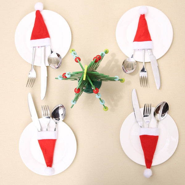 Christmas Apple Hat 6*12CM Multifunction Candy Bags Mini Santa Hat Party Dinner Table Decoration For Home Christmas Decoration