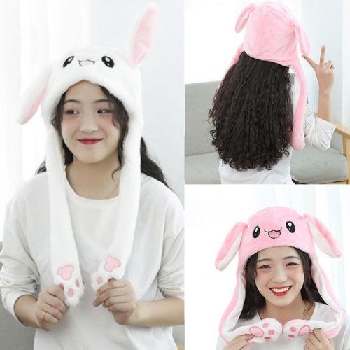 Funny Plush Animal ear Hat Cap with Airbag Jumping Ear Movable Gift