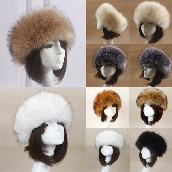 Beret Lady Women Hats Cap Head Bands Fluffy Winter Russian Berets Hat Ear Flap Faux Fur Raccoon Cap New