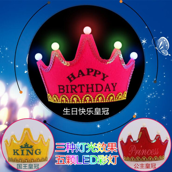 Luminous crown Hoop style 9 models optional Birthday glowing crown hat Party hats and party supplies Birthdays and Festivals free shipping