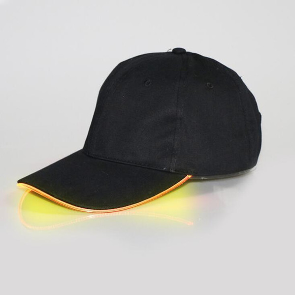 LED Light Hat Glow Hat Black Fabric For Adult Baseball Caps Luminous 7 Colors For Selection Adjustment Size Xmas Party