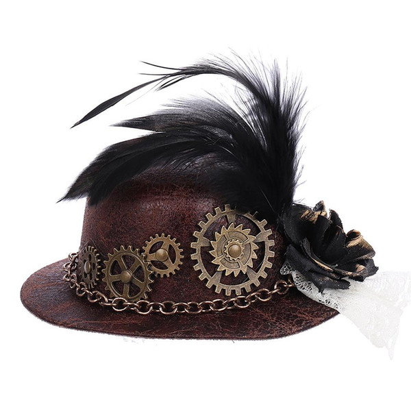 New Men Women Costume Party Props Hat Vintage Carnival Party Cosplay Dome Bowler Black Steampunk Hat Halloween Decoration