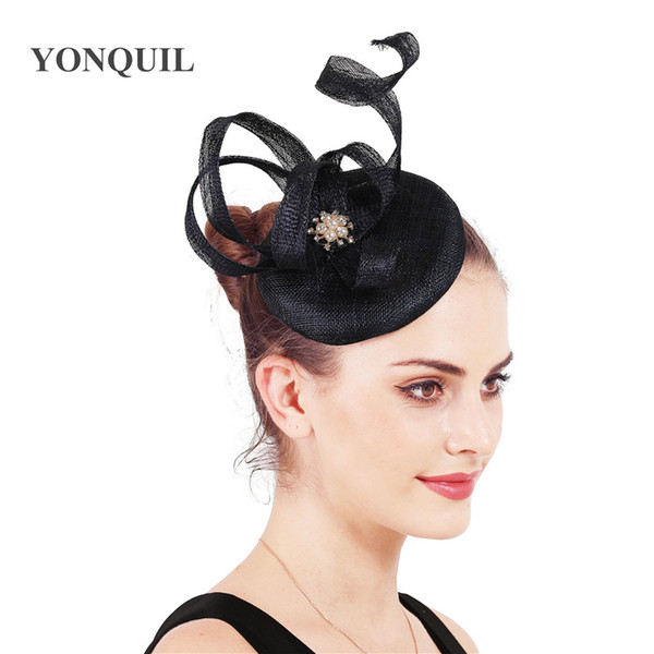 Female Gorgeous fascinator hats fashion headpiece party dinner headpiece fancy feathers decor fedora lady hair accessories