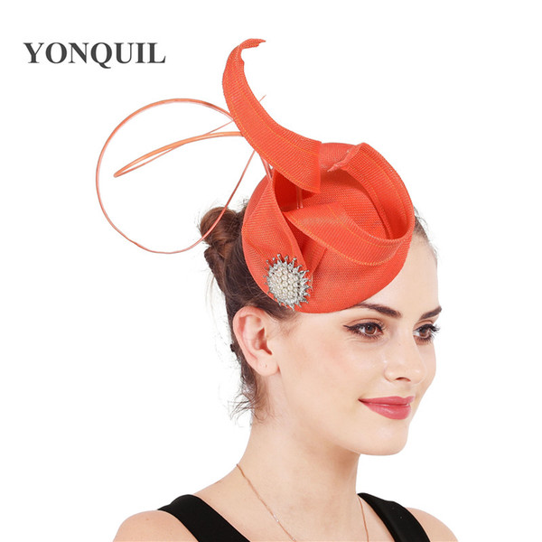 Cocktail mesh headpiece imitation sinamay fascinator hats women elegant accessories hair bands cocktail headwear nice fascinator