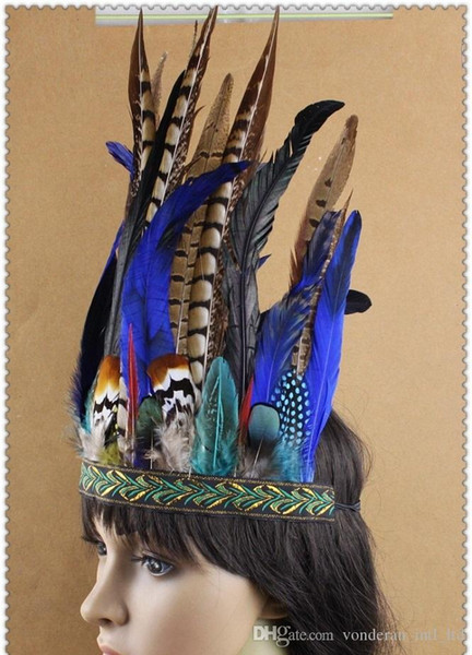 Indian feather head dress headband hair bands hair accessories.